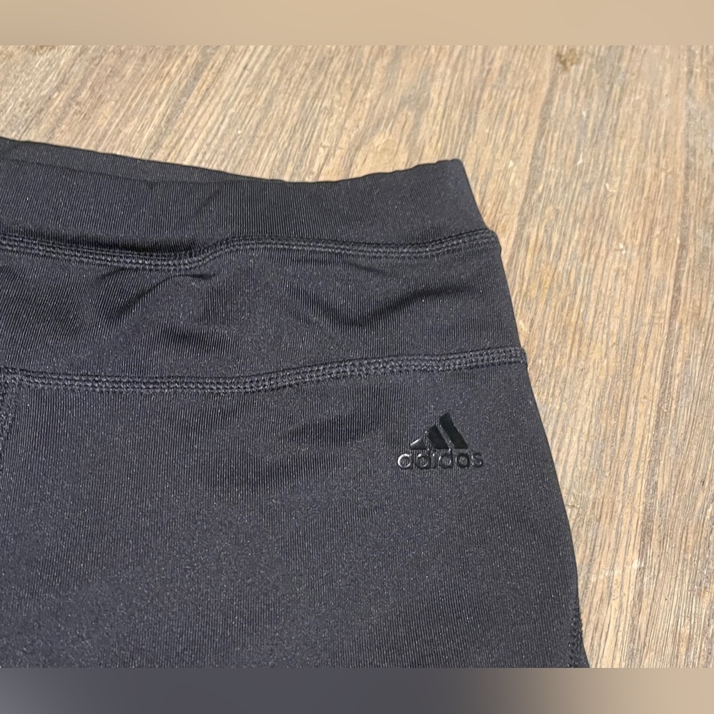 Adidas Solid Black Capri’s, Size Small - image 3